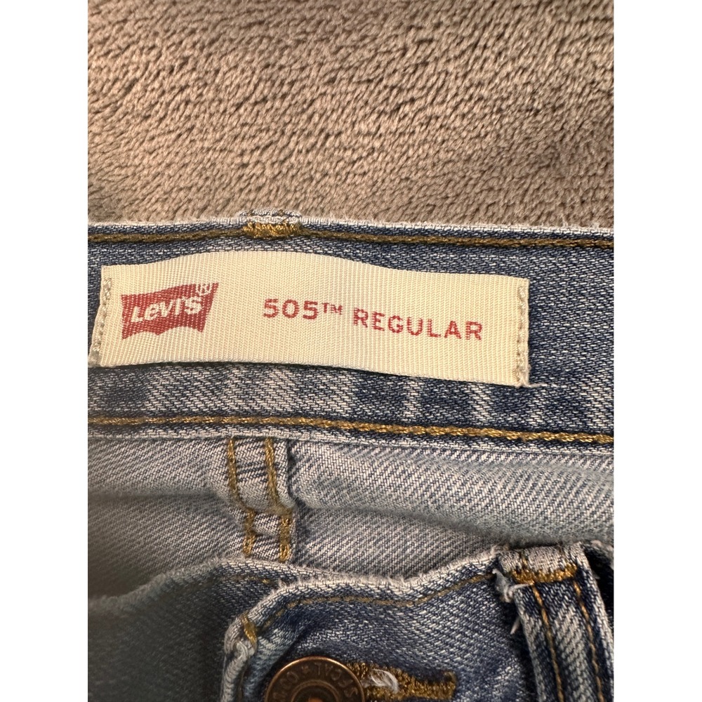 Levis 505 Regular Fit Jeans Reg W29x L29 Light Wash Denim - Picture 3 of 9